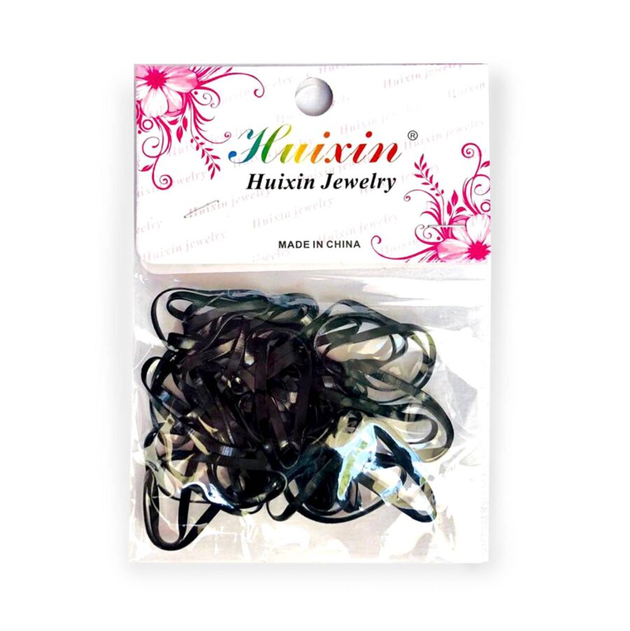 Liga de plástico pequeña color negro con 12 piezas