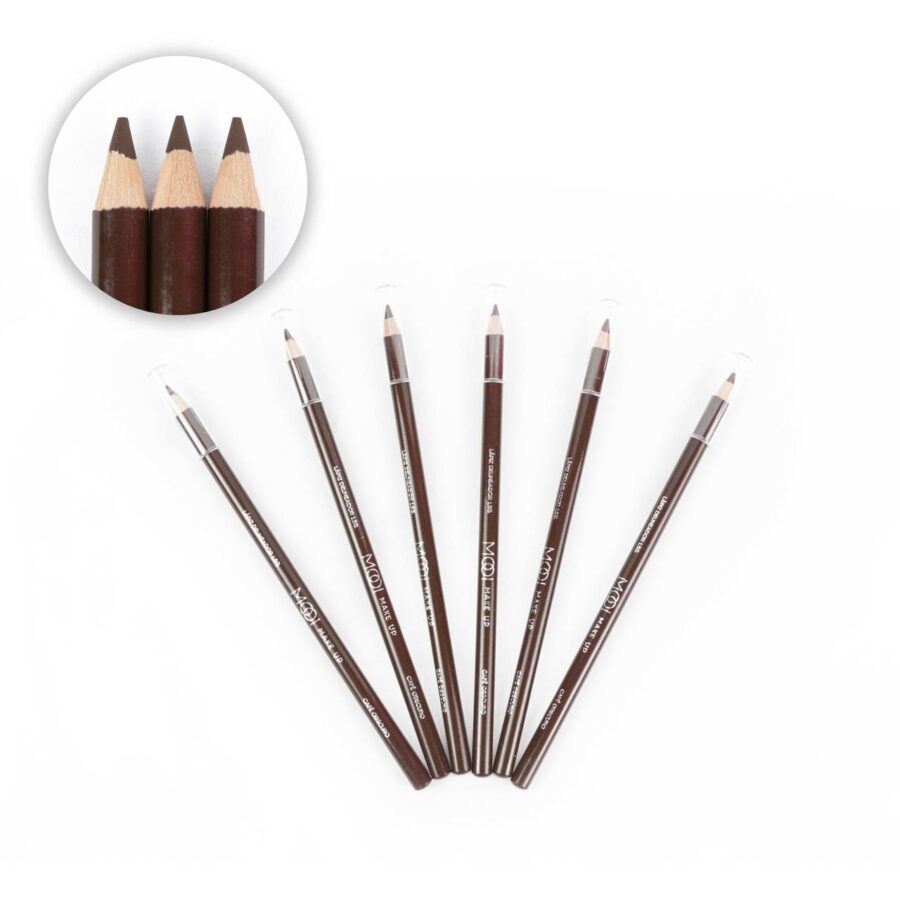 Lápiz MOOI de madera color café oscuro con 12 piezas