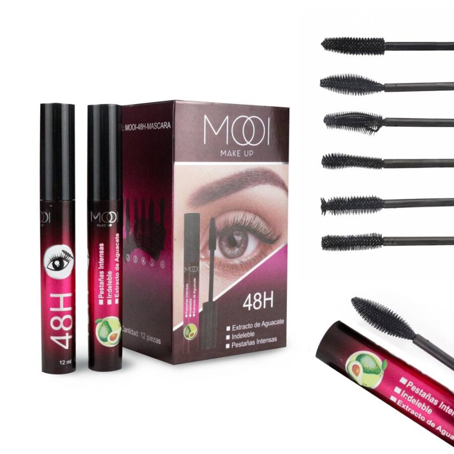 Rímel MOOI 48h 6 cepillos distintos con 12 piezas