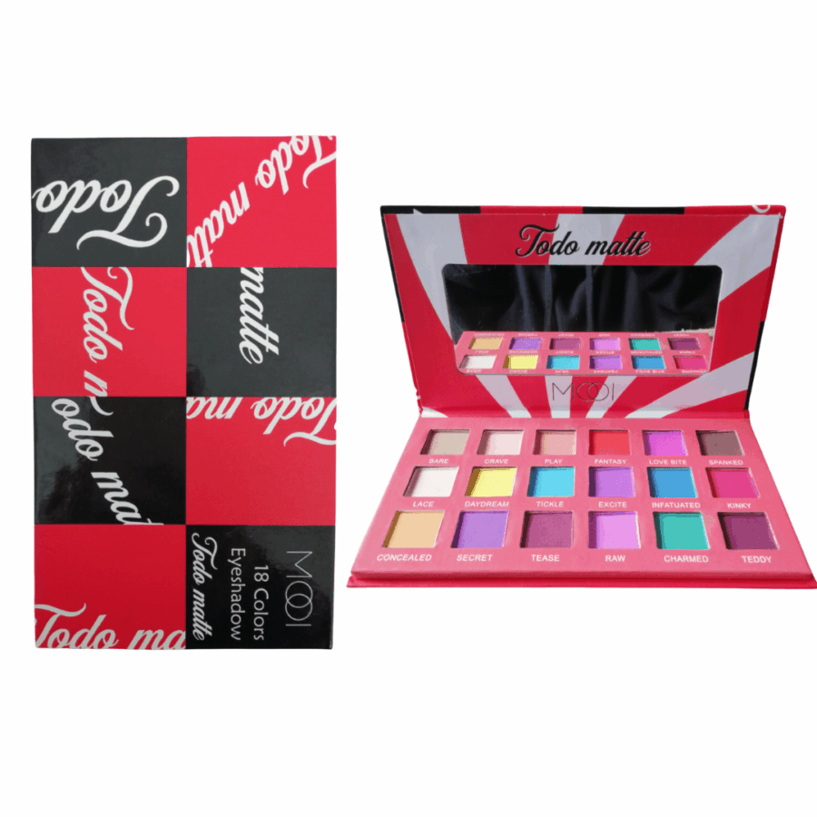 Paleta de sombras MOOI con 18 tonos