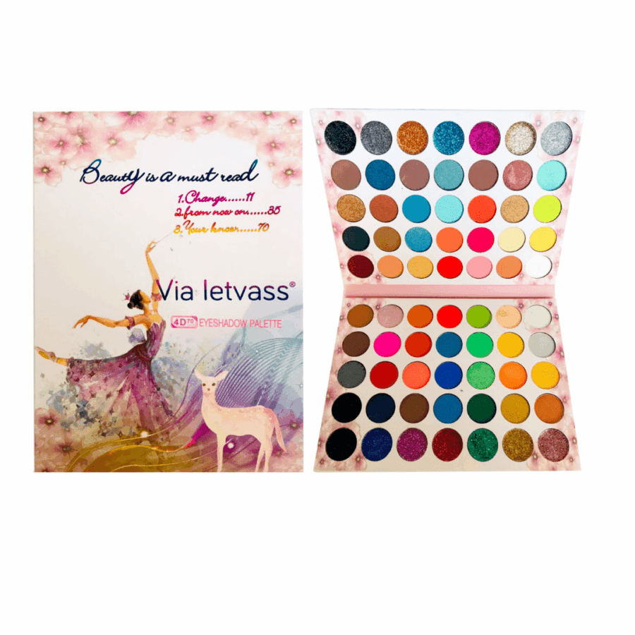 Paleta de sombras con 70 tonos