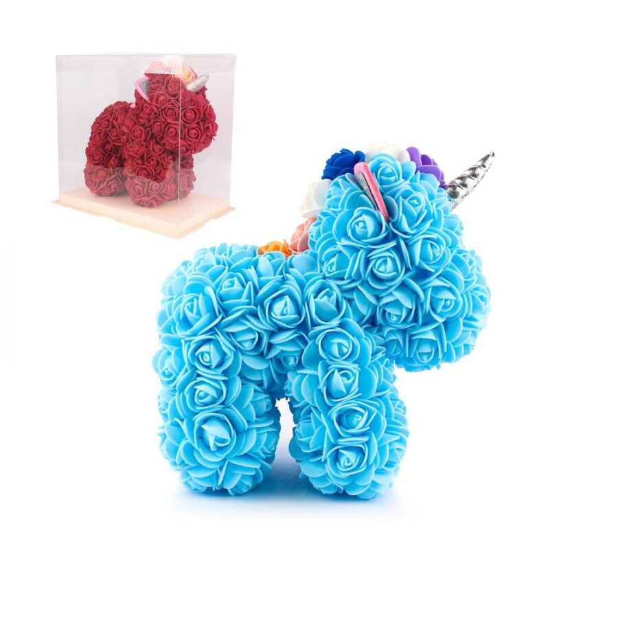 Unicornio con rosas de foami 25cm - Imagen 5