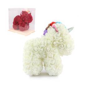 Unicornio con rosas de foami 25cm