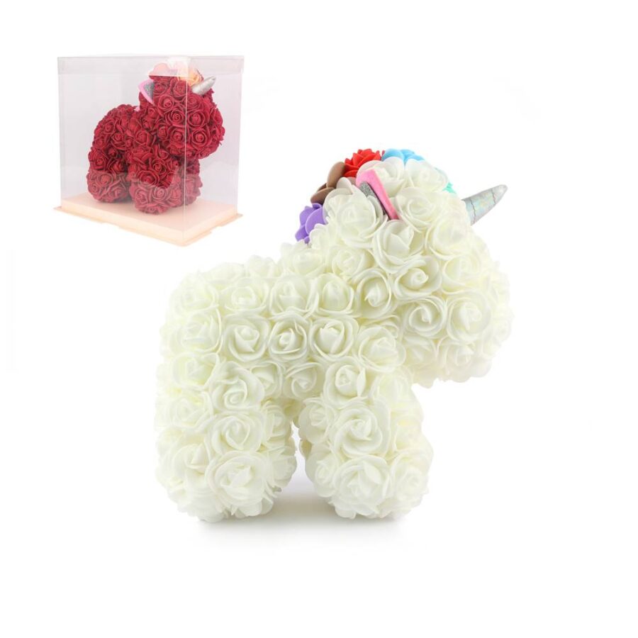 Unicornio con rosas de foami 25cm - Imagen 2