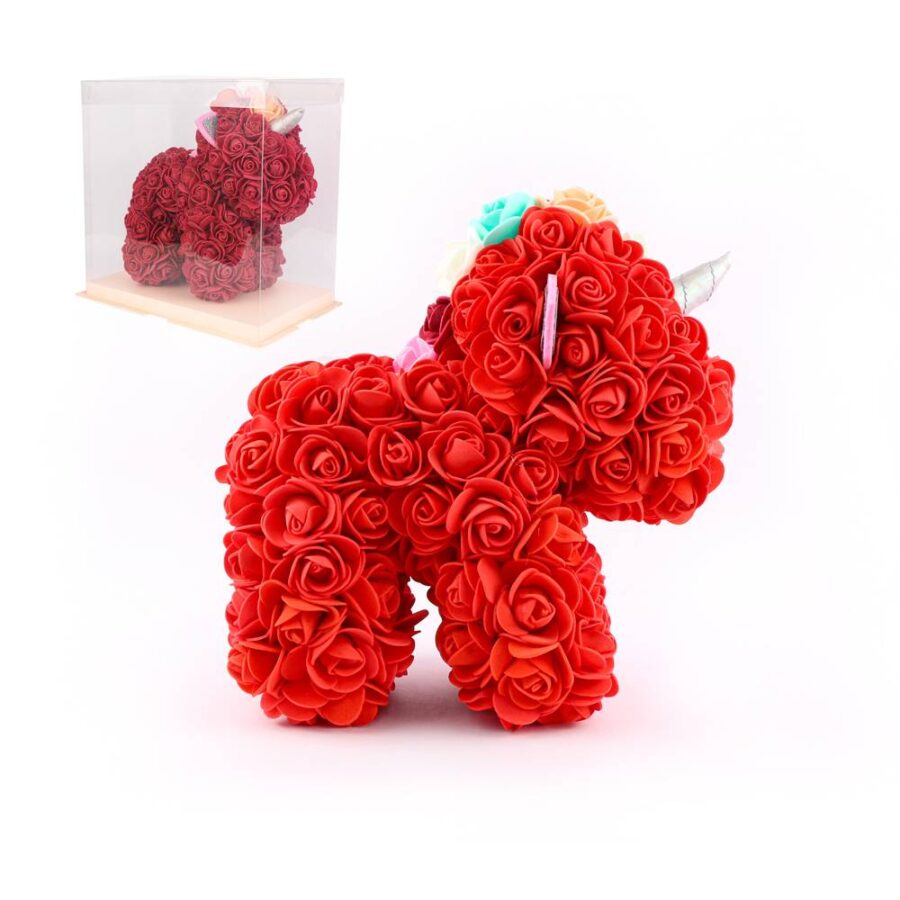 Unicornio con rosas de foami 25cm - Imagen 3