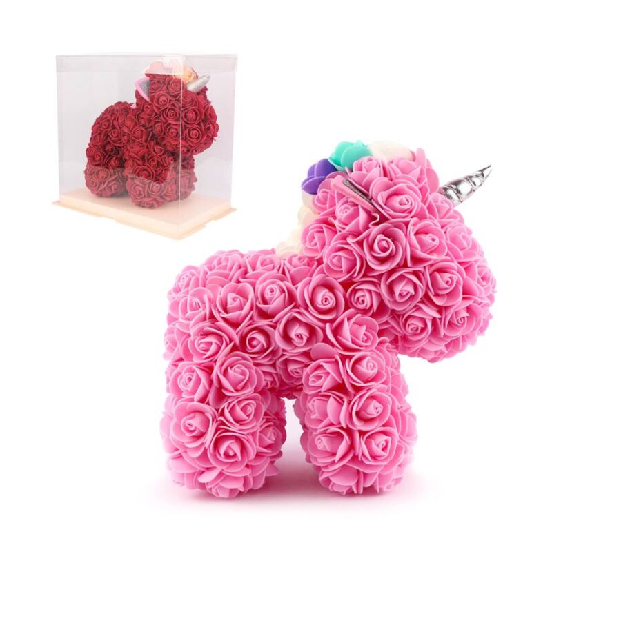 Unicornio con rosas de foami 25cm - Imagen 6
