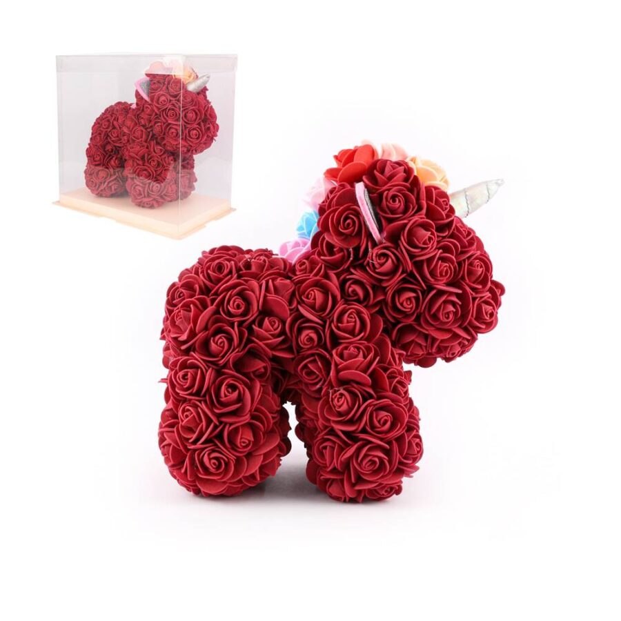 Unicornio con rosas de foami 25cm - Imagen 4