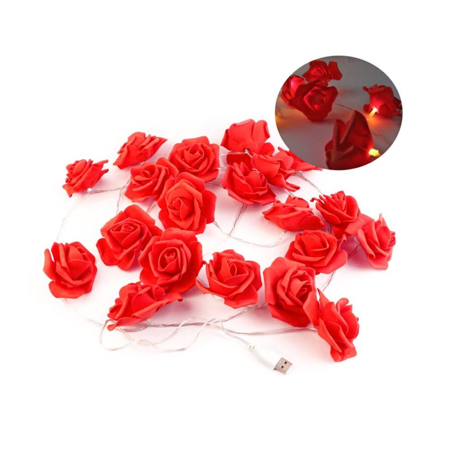 Guía de luces USB diseño de rosas con 3m