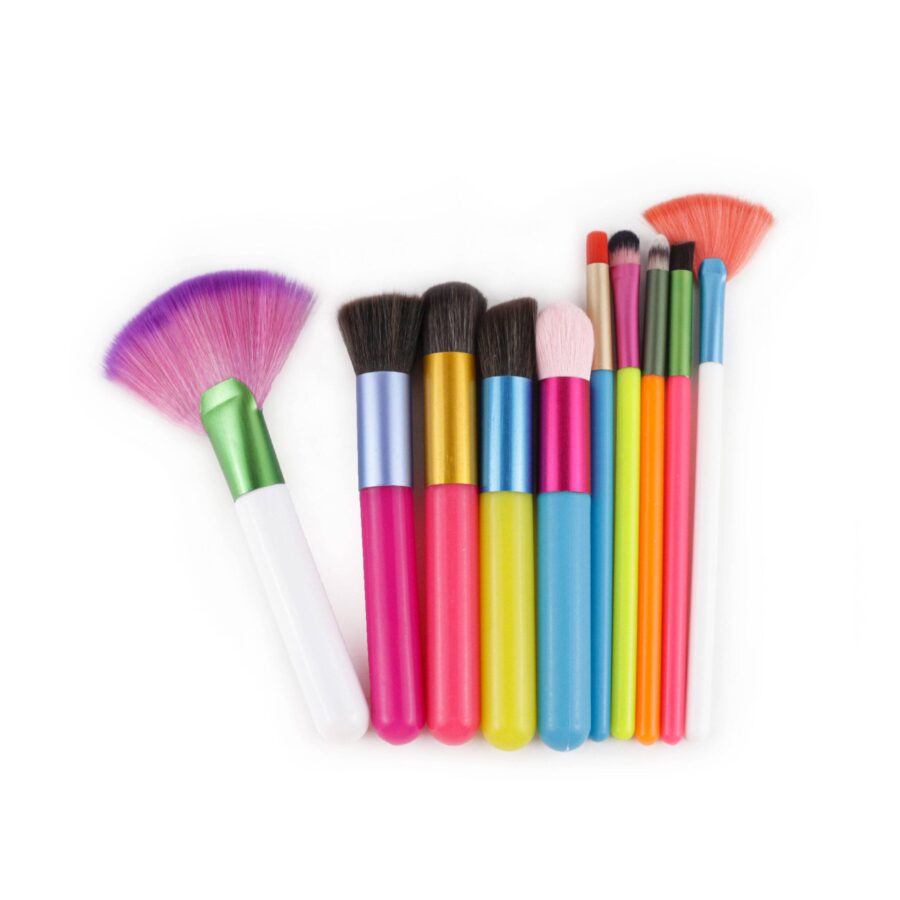 Set con 10 brochas kabuki en colores - Imagen 2