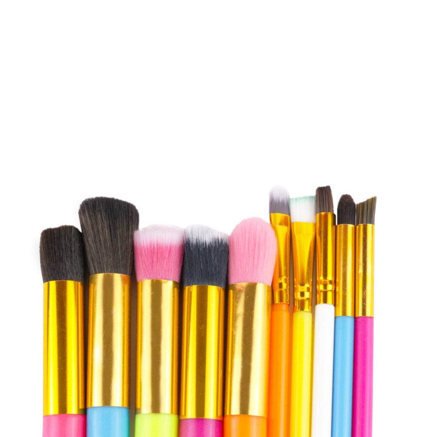 Set con 10 brochas kabuki en colores - Imagen 2