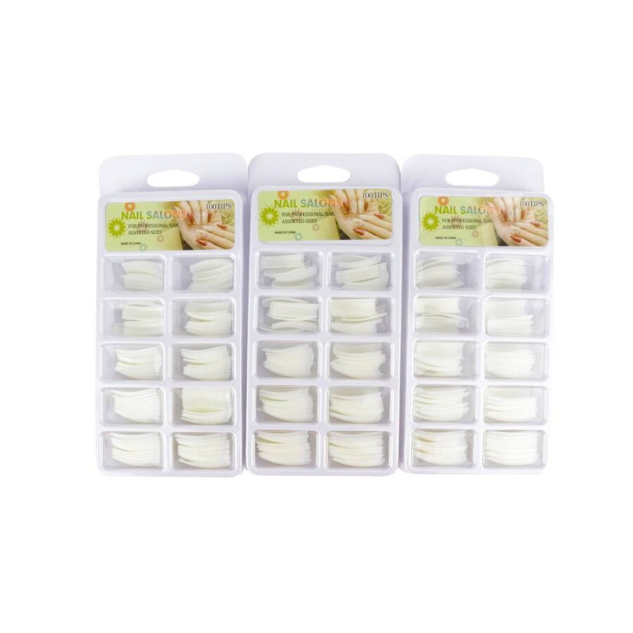 Tips para uñas, cuadrados, blancos
