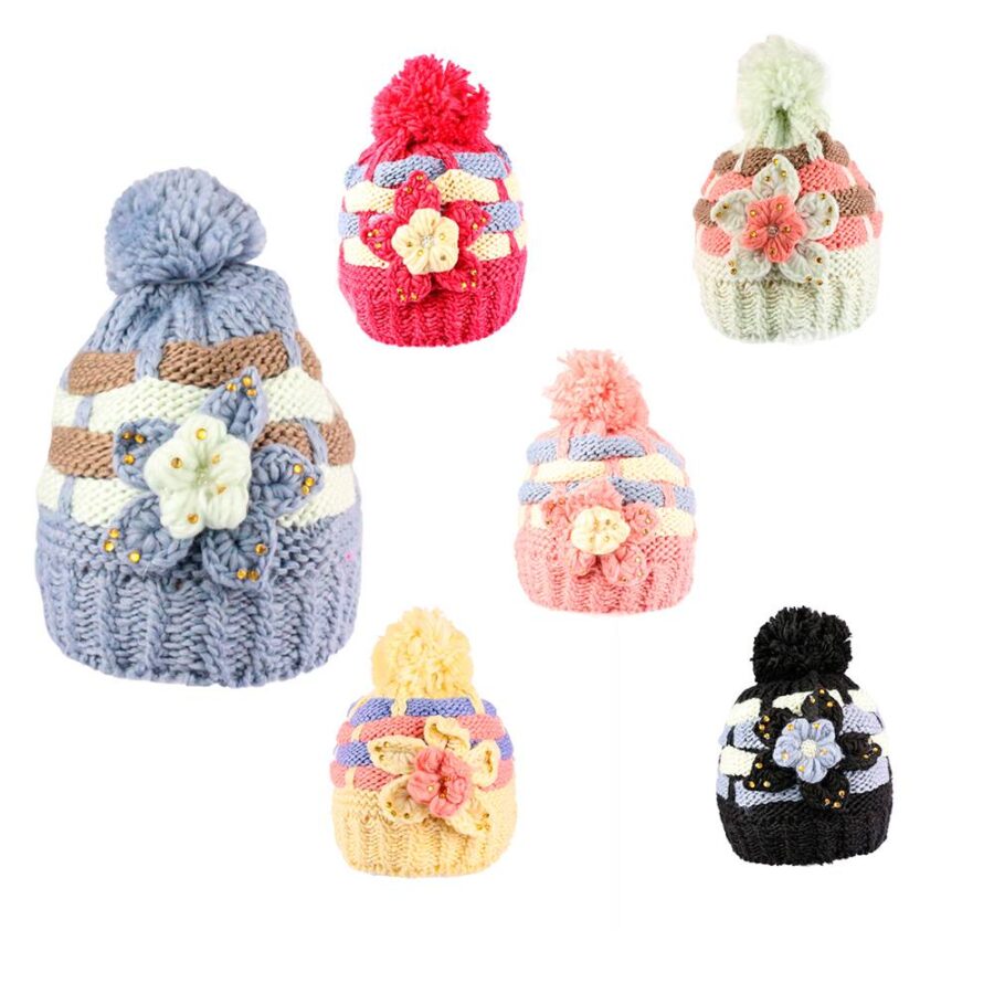 Gorro con Pompon Trenzado Afelpado