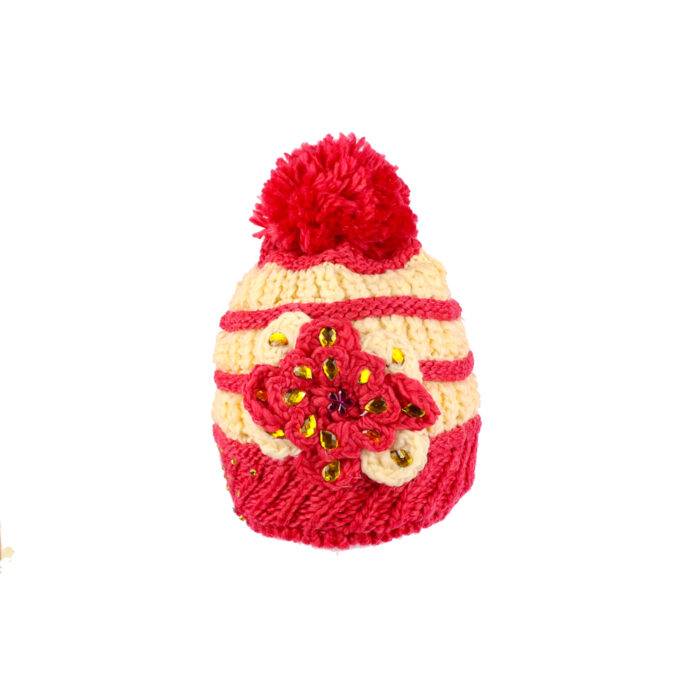 Gorro con Pompon Diseño Rayado Afelpado - Imagen 4