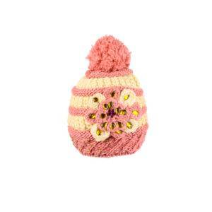 Gorro con Pompon Diseño Rayado Afelpado