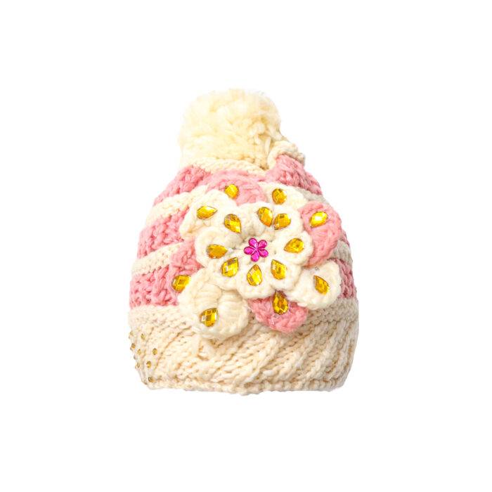 Gorro con Pompon Diseño Rayado Afelpado - Imagen 3