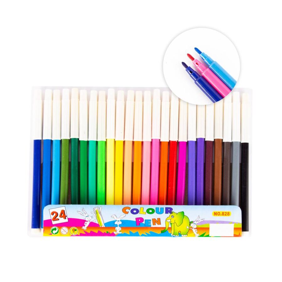 Plumones de colores 12 paq de 24 pcs c/u