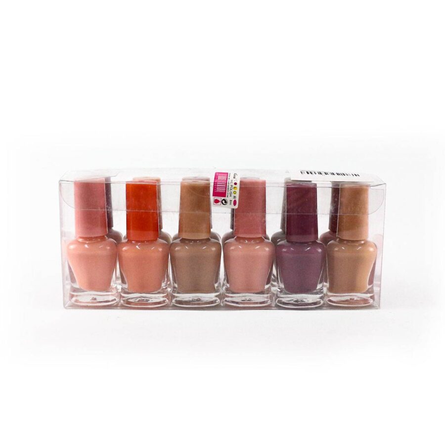 Paquete de 12 esmaltes mini colores nude