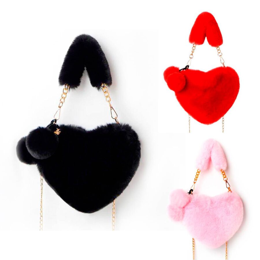 Bolsa de peluche en forma de corazón 60x60cm