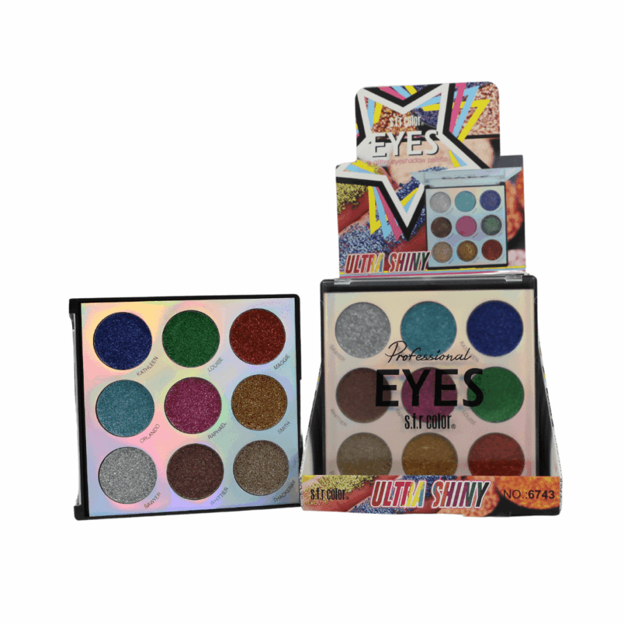 Paleta de sombras con glitter