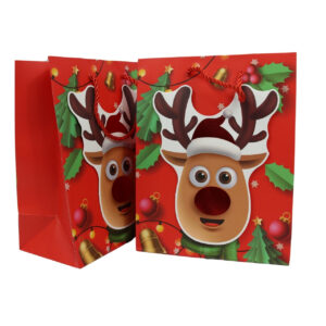 Bolsa de Regalo Navideña 26×32×10 cm (Set de 12 Piezas)