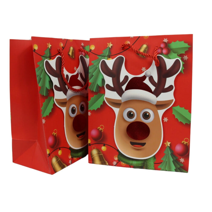 Bolsa de Regalo Navideña 30cm x 41.5cm x 12cm (Set de 12 Piezas)