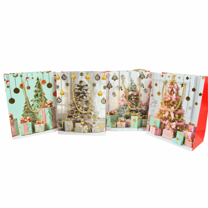 Bolsa de Regalo Navideña 30 x 41.5 x 12cm (Set de 12 Piezas)