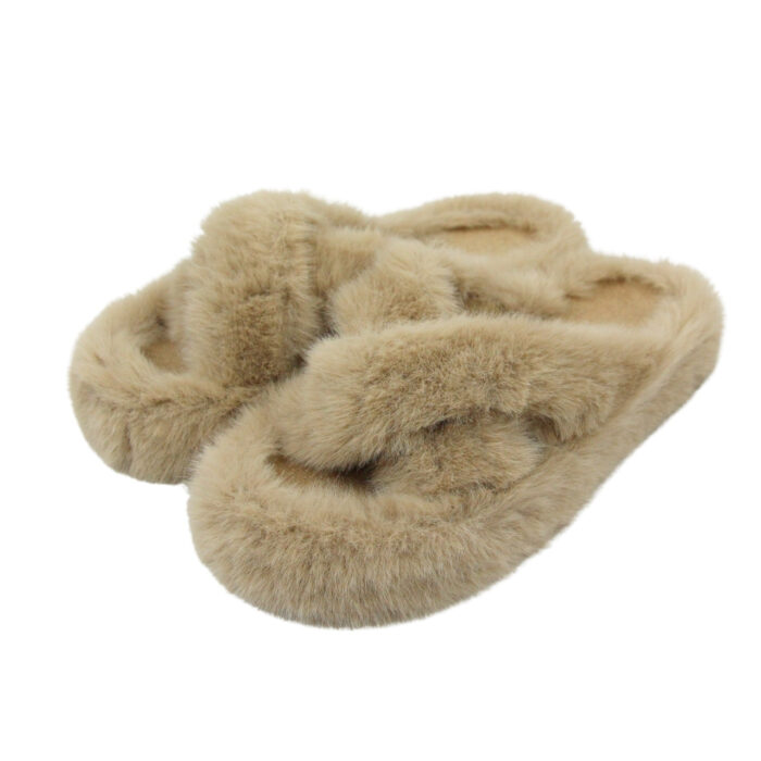 Pantuflas abiertas de peluche