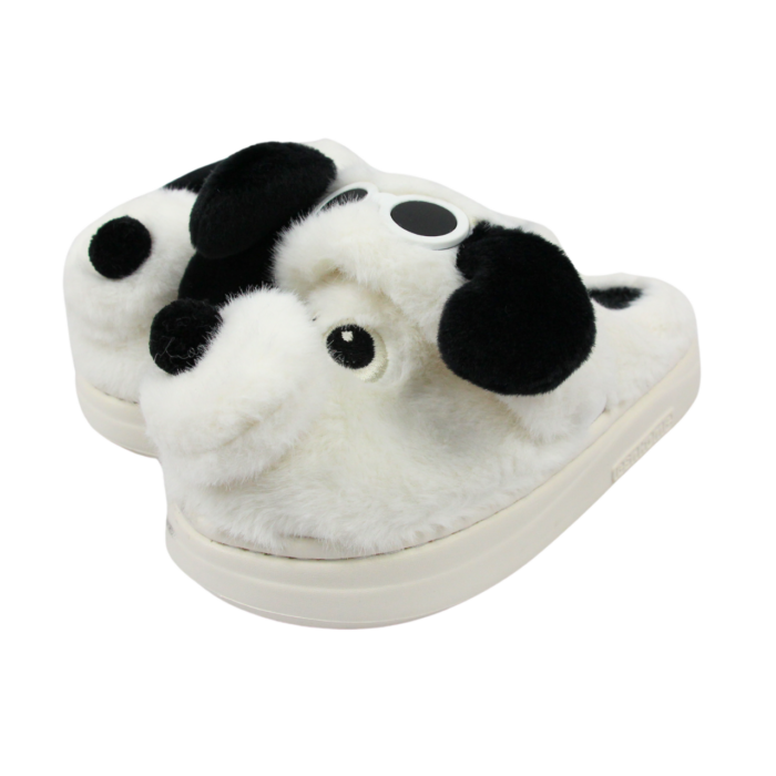 Pantuflas de peluche diseño de perro con lentes - Imagen 3