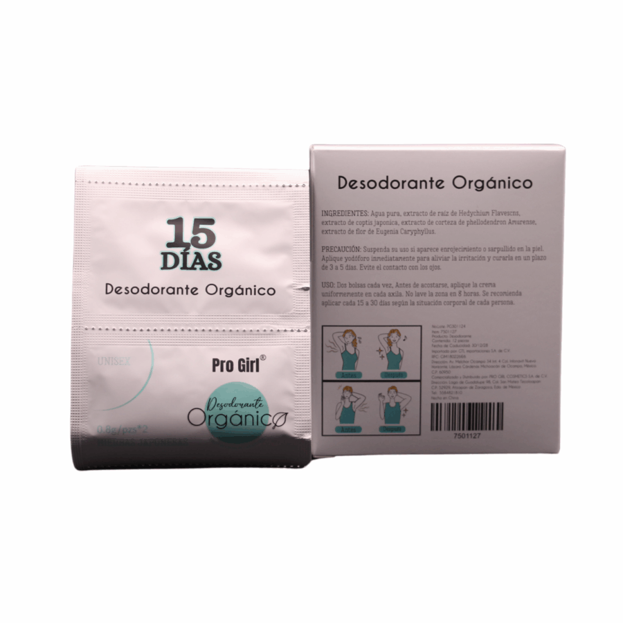 Desodorante orgánico unisex (12 sobres) - Imagen 2