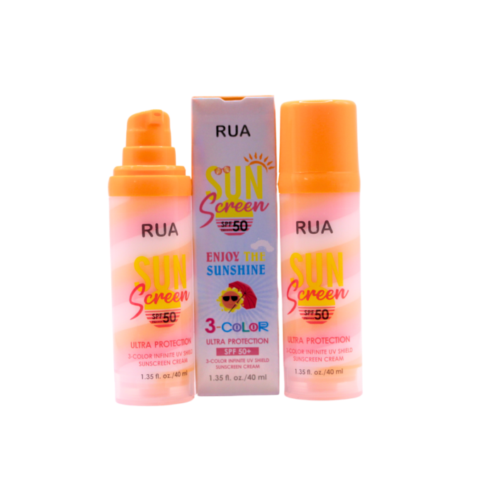 Crema solar en 3 colores diferentes con protección uv
