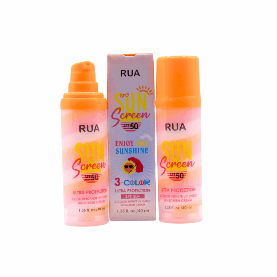 Crema solar en 3 colores diferentes con protección uv