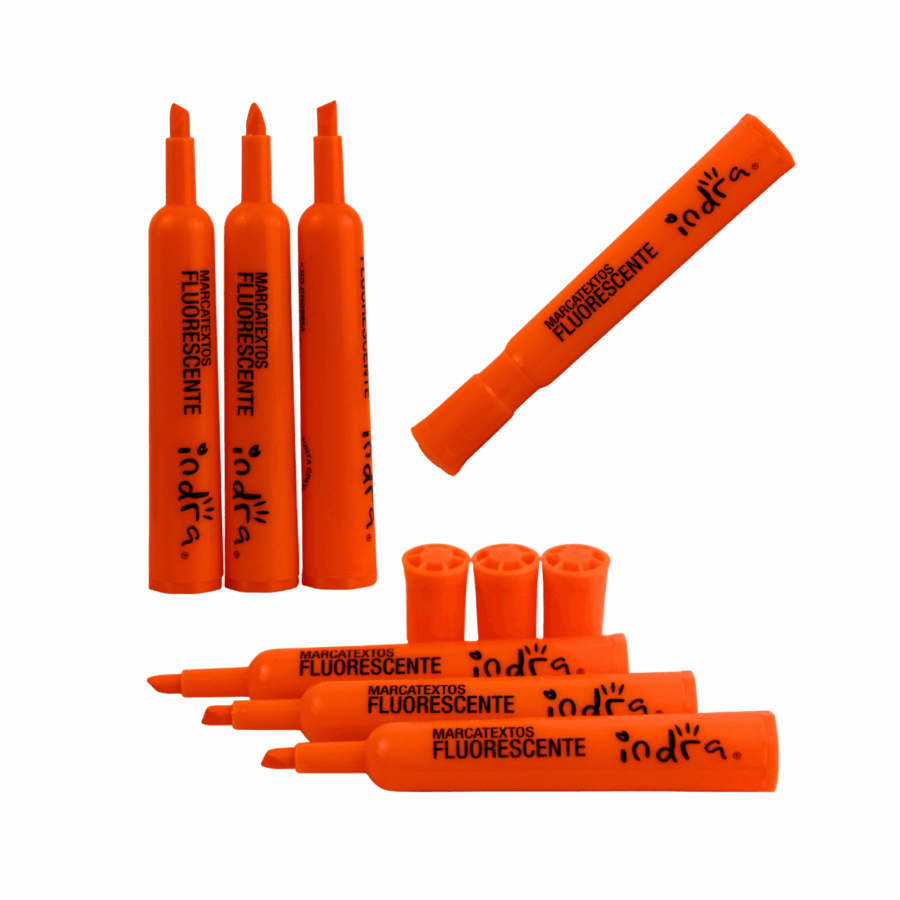 Cajita con 12 Marcatextos Fluorescentes Naranja - Imagen 3