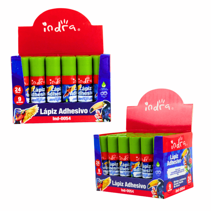 Cajita con 24 Lápices Adhesivos Blancos de 9g