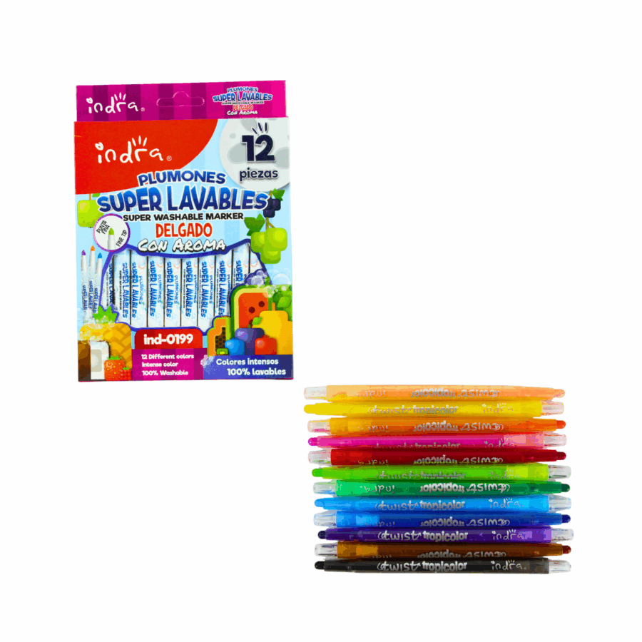 Set de 12 Crayones Girables Largos Tropicolor - Imagen 3