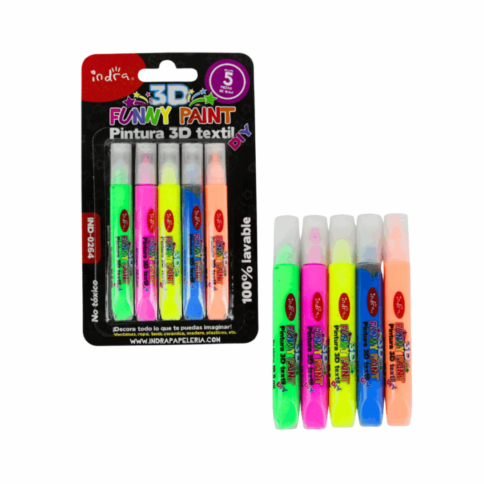 Set de 5 Pinturas 3D Neón