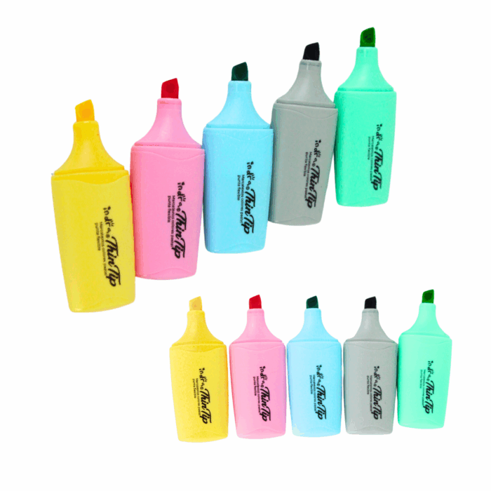 Set de 5 Marcatextos en Colores Pastel