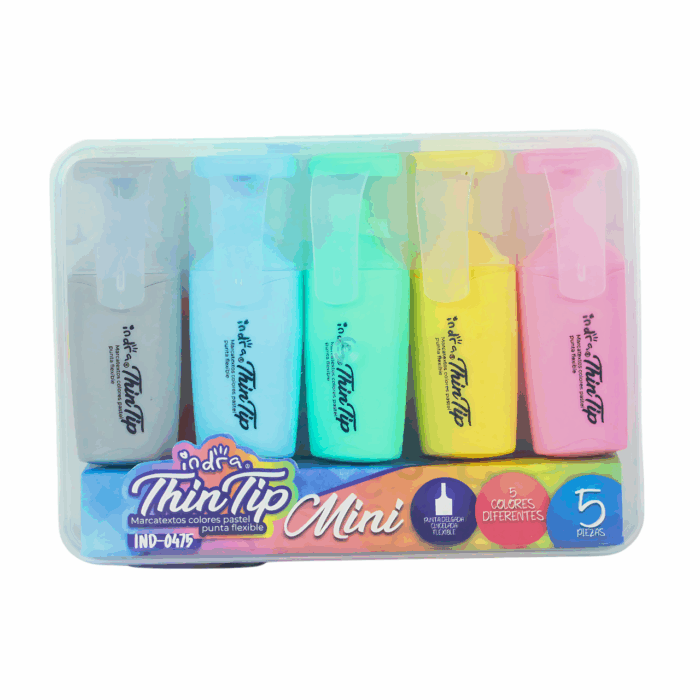 Set de 5 Marcatextos en Colores Pastel