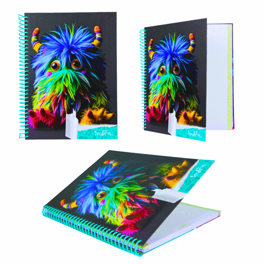 Libreta Pasta Dura Profesional 100 Hojas Cuadro Chico 5mm Fantasía - Imagen 12