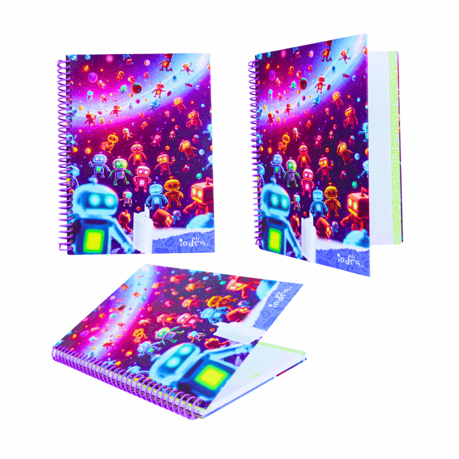 Libreta Pasta Dura Profesional 100 Hojas Cuadro Chico 5mm Fantasía - Imagen 10
