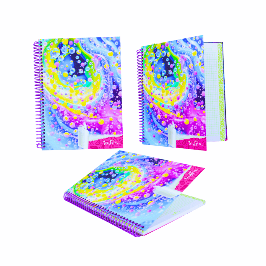 Libreta Pasta Dura Profesional 100 Hojas Cuadro Chico 5mm Fantasía - Imagen 7