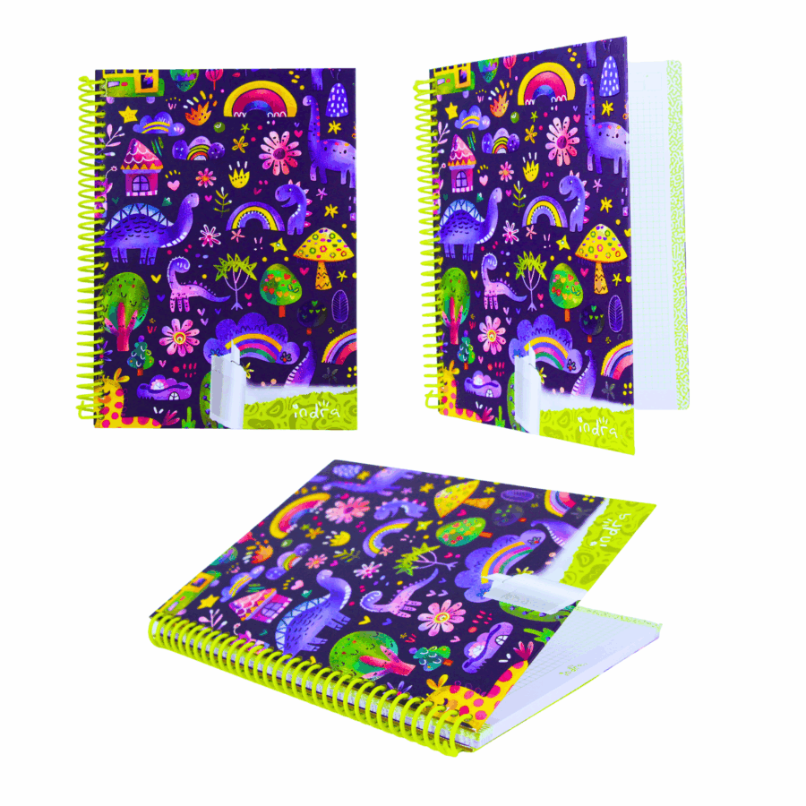 Libreta Pasta Dura Profesional 100 Hojas Cuadro Chico 5mm Fantasía - Imagen 5