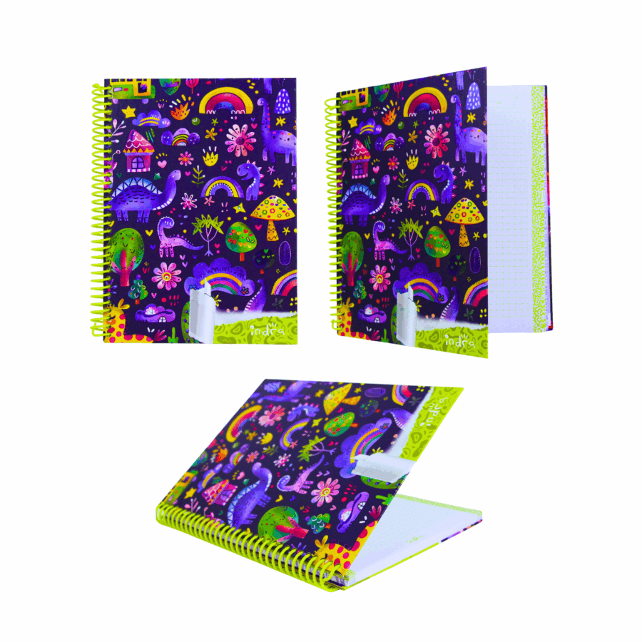 Libreta Pasta Dura Profesional 100 Hojas Cuadro Grande 7mm Fantasía - Imagen 3