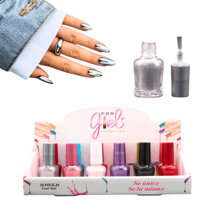 Esmaltes Nail Polish tonos nude (12pzs)