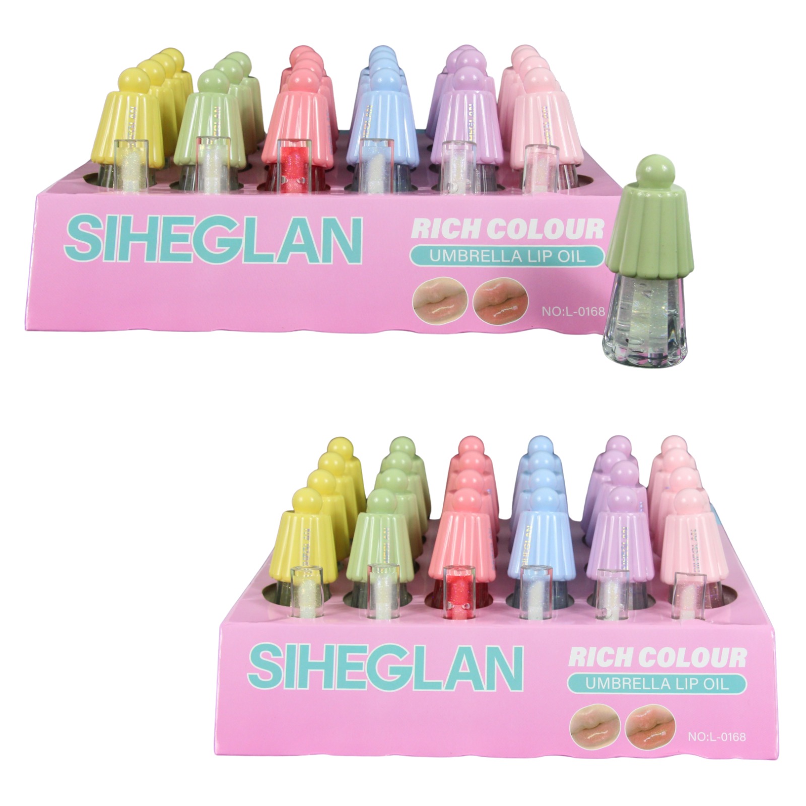 Brillo labial en variedad de colores vibrantes (24pzs)